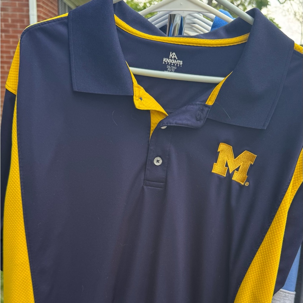 Knights Apparel Navy and Yellow Polo Shirt with Embroidered Logo